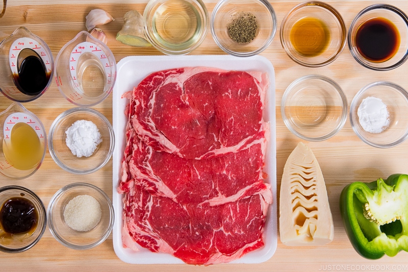 Beef and Green Pepper Stir Fry Ingredients