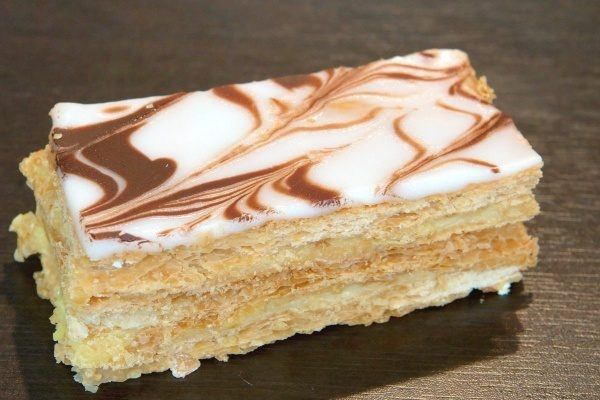 Mille-feuille on a table.