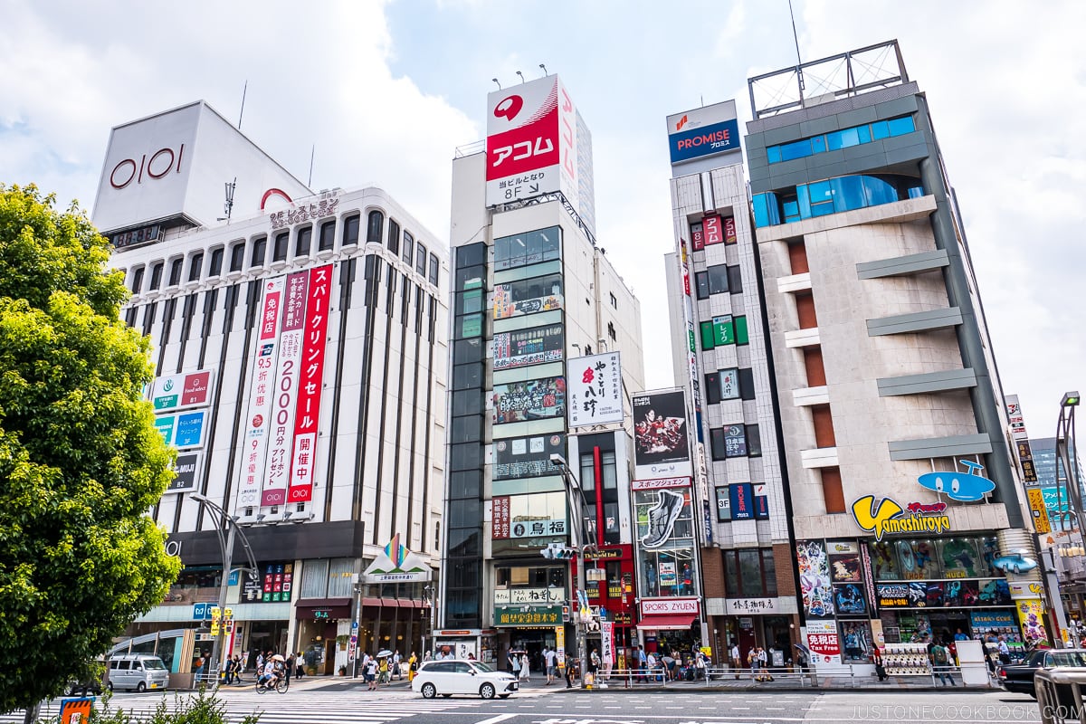 commercial buildings in Ueno Tokyo